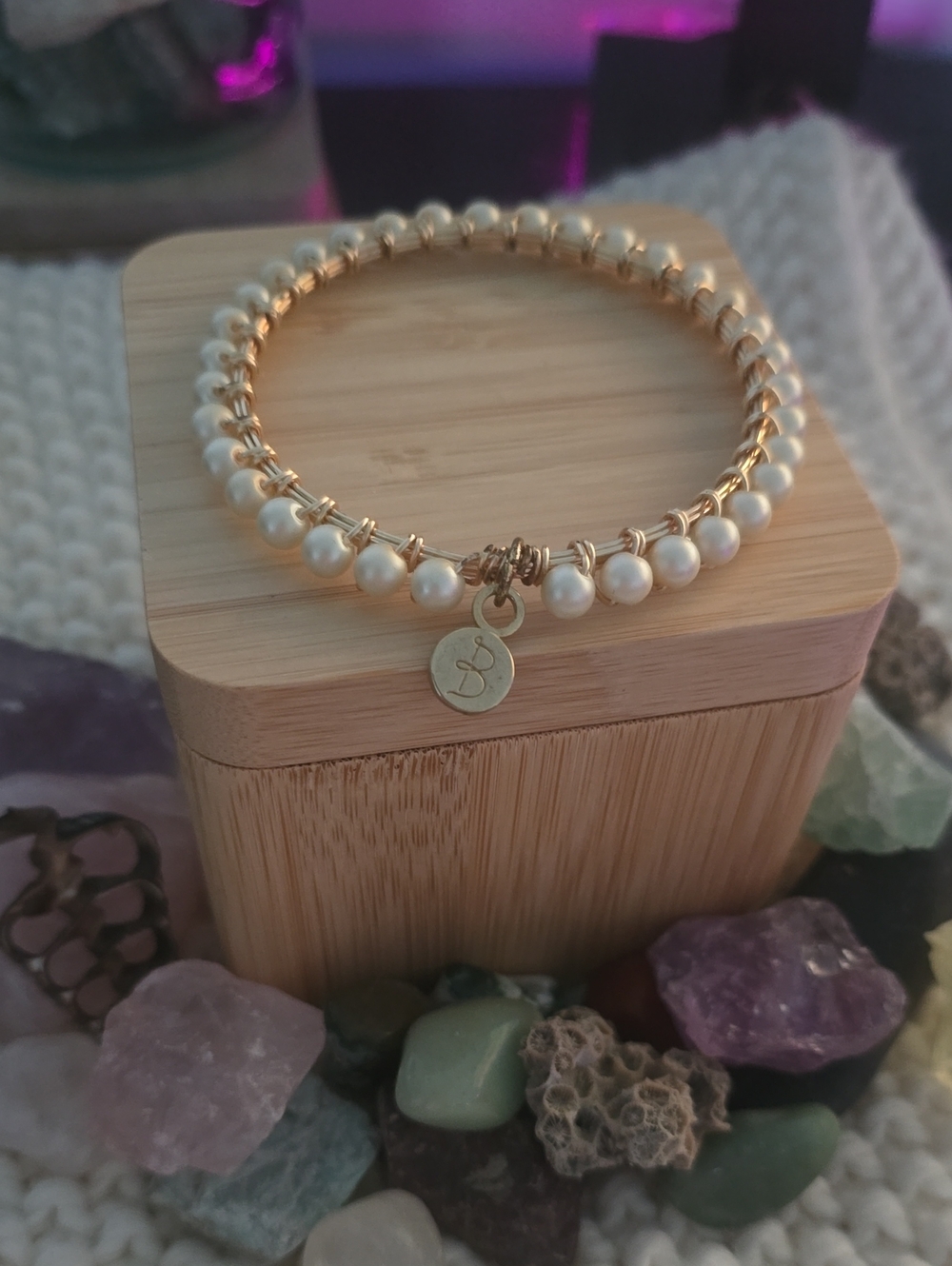 Gold Pearl Beaded Bracelet